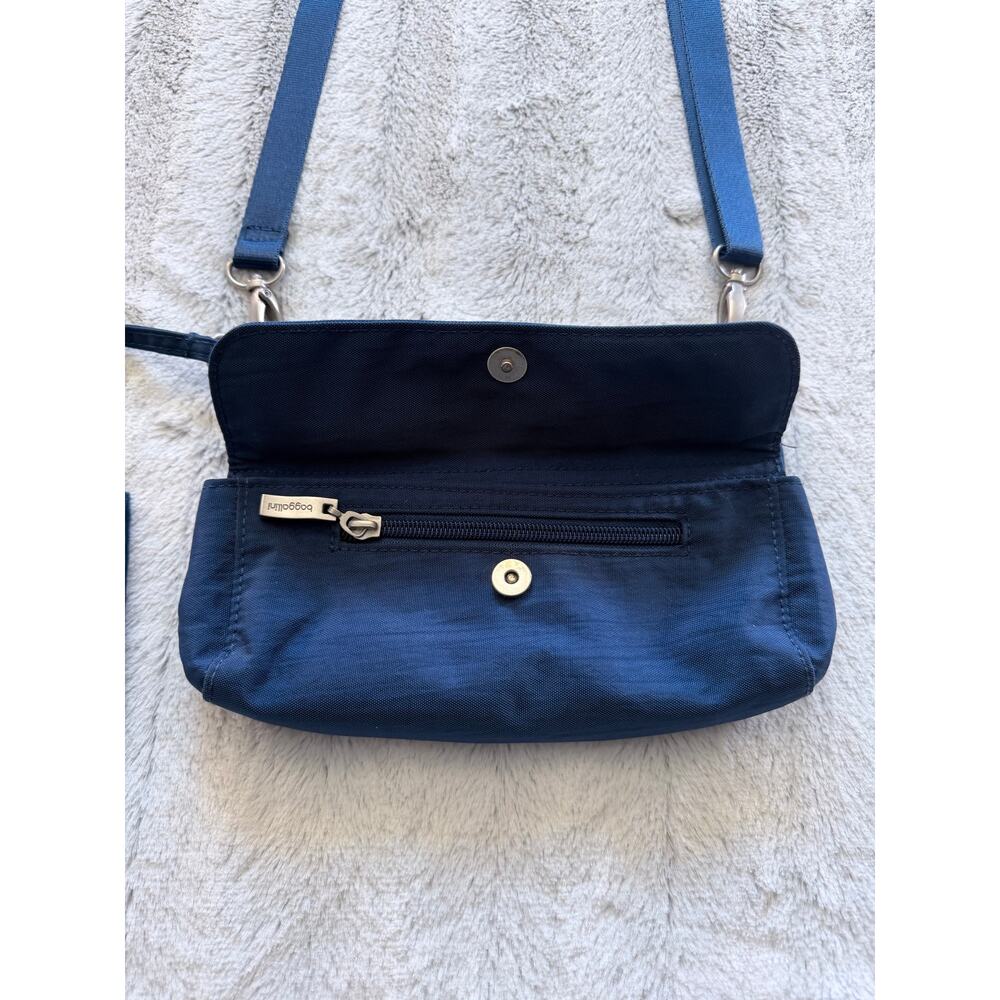 Baggallini Highrise Crossbody Bag Navy Blue Nylon Organizer With Pouch - Picture 5 of 14